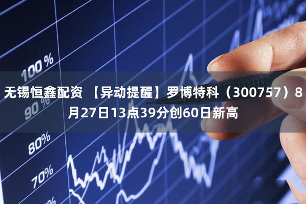 无锡恒鑫配资 【异动提醒】罗博特科（300757）8月27日13点39分创60日新高