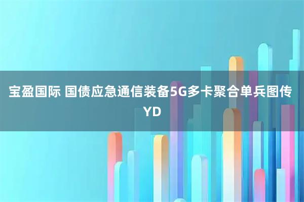 宝盈国际 国债应急通信装备5G多卡聚合单兵图传 YD